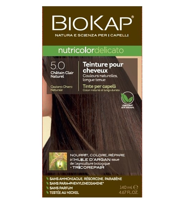 BIOKAP NUTRICOLOR DELICATO 5.0 CHÂTAIN CLAIR NATUREL BIOKAP NUTRICOLOR DELICATO 5.0 CHÂTAIN CLAIR NATUREL