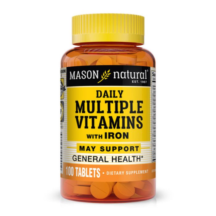 MASON NATURAL DAILY MULTIPLE VITAMINS AND IRON 100 COMPRIMES MASON NATURAL DAILY MULTIPLE VITAMINS AND IRON 100 COMPRIMES