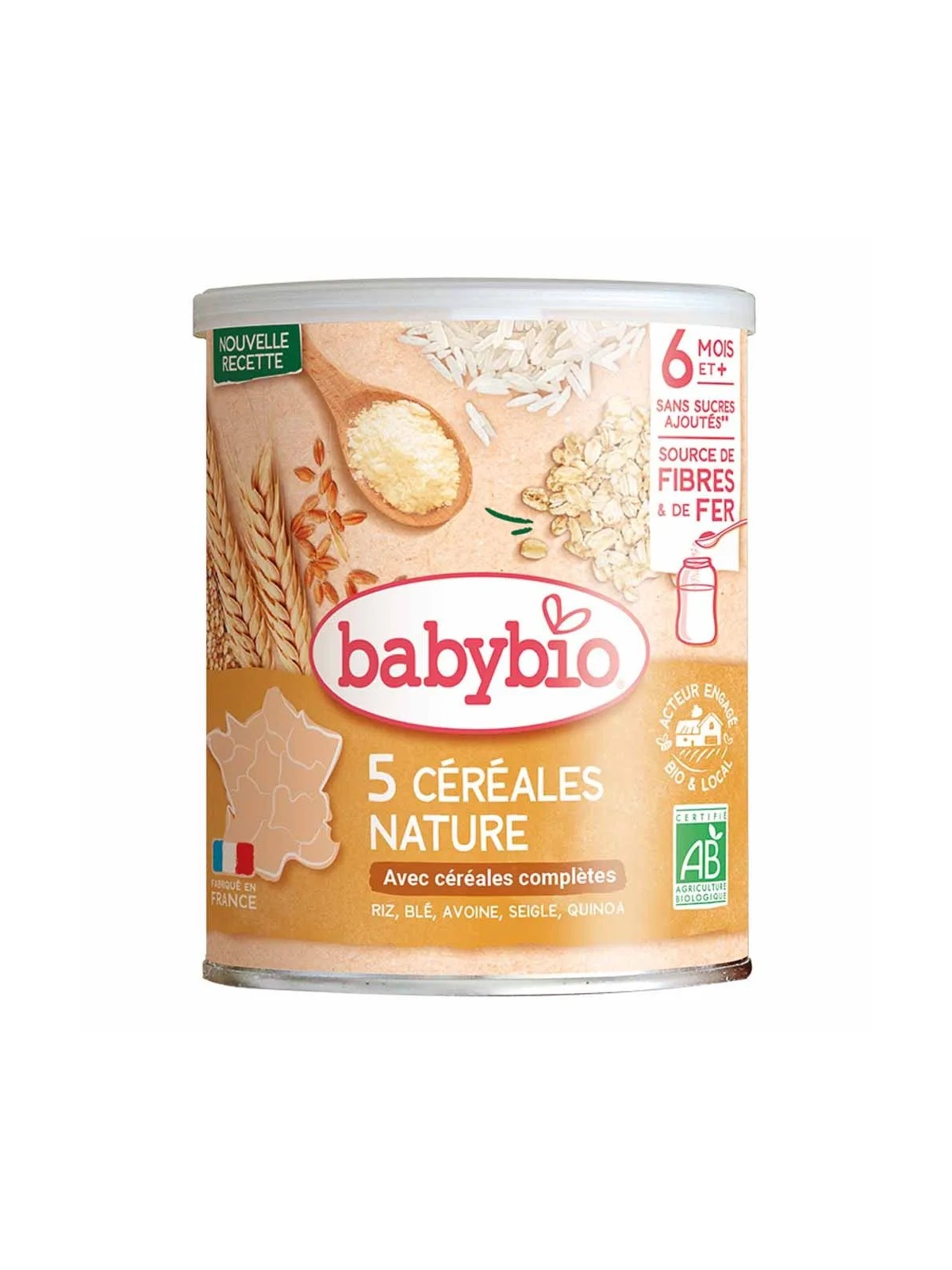 Babybio Céréales nature bio 6 mois et plus 220g Babybio Céréales nature bio 6 mois et plus 220g