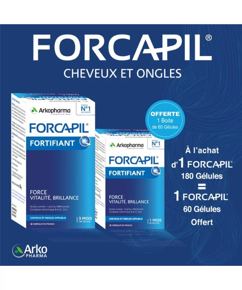 FORCAPIL DUO PACK 180 GELULES + 60GELUSES FORCAPIL DUO PACK 180 GELULES + 60GELUSES